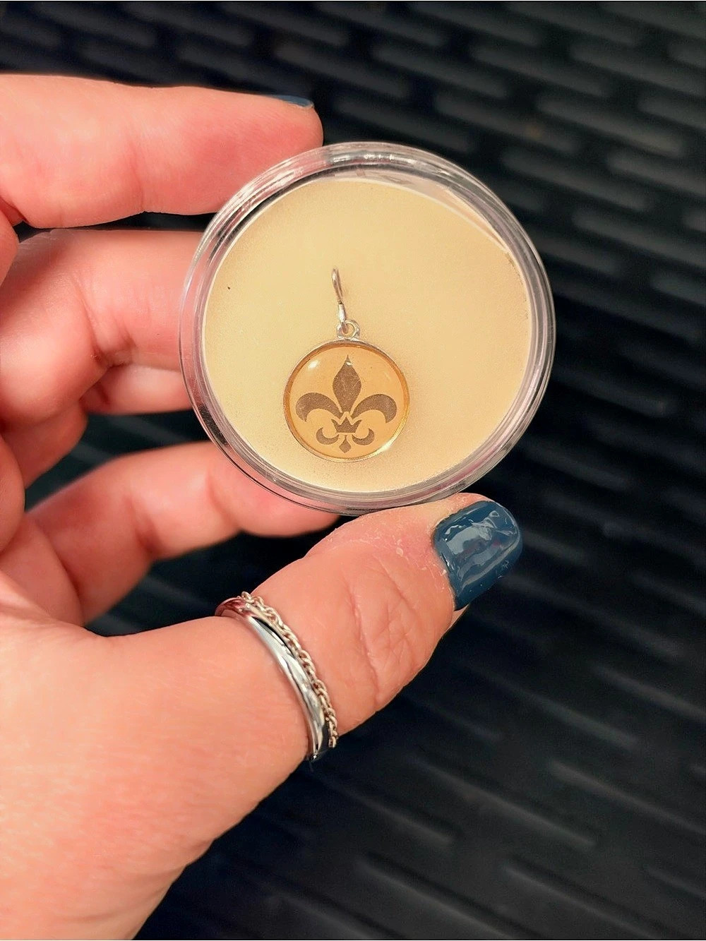 Alex and Ani Fleur de Lis Charm 925 w/ gold plating